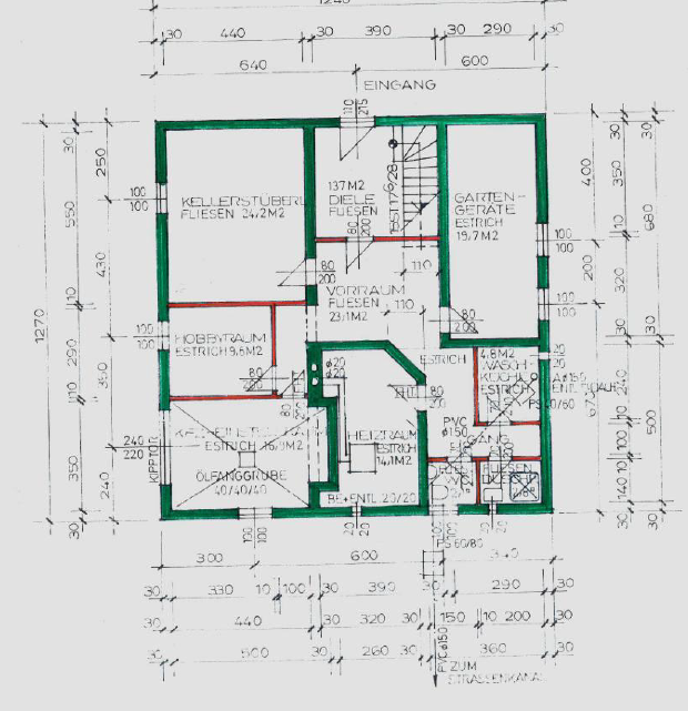 Bauplan Keller / Untergeschoss