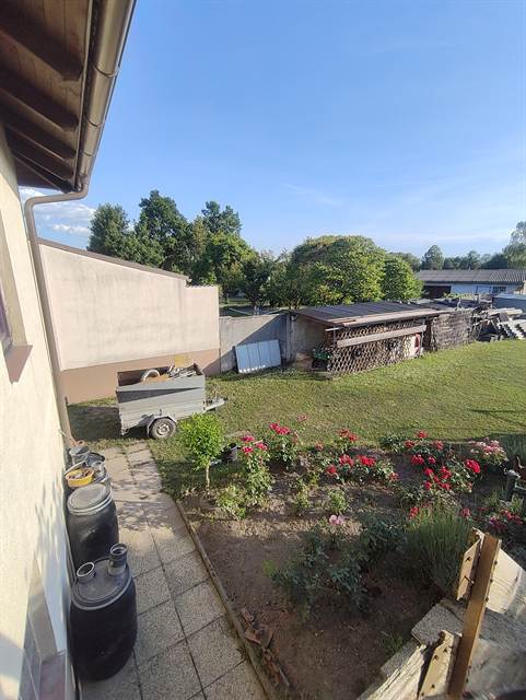 Blick vom Wohngeschoss in den Garten