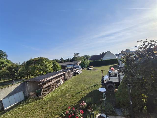 Blick vom Wohngeschoss in den Garten